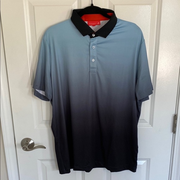 Redvanly Devon Golf Polo Blue Gray and Black Gradient Polo Shirt size Large - Picture 1 of 8